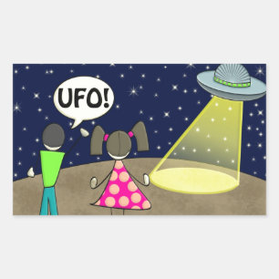 UFO RECTANGULAR STICKER