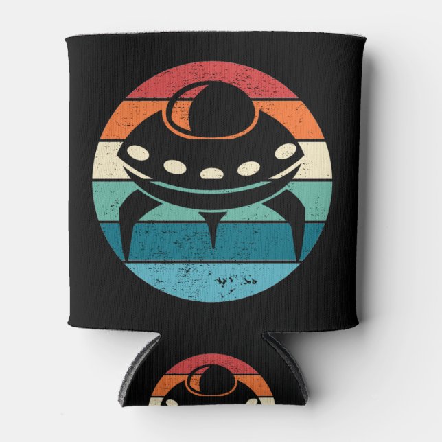 UFO Retro Sunset Can Cooler (Front)