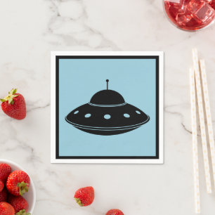 UFO Sci Fi Flying Saucer Cocktail  Napkin