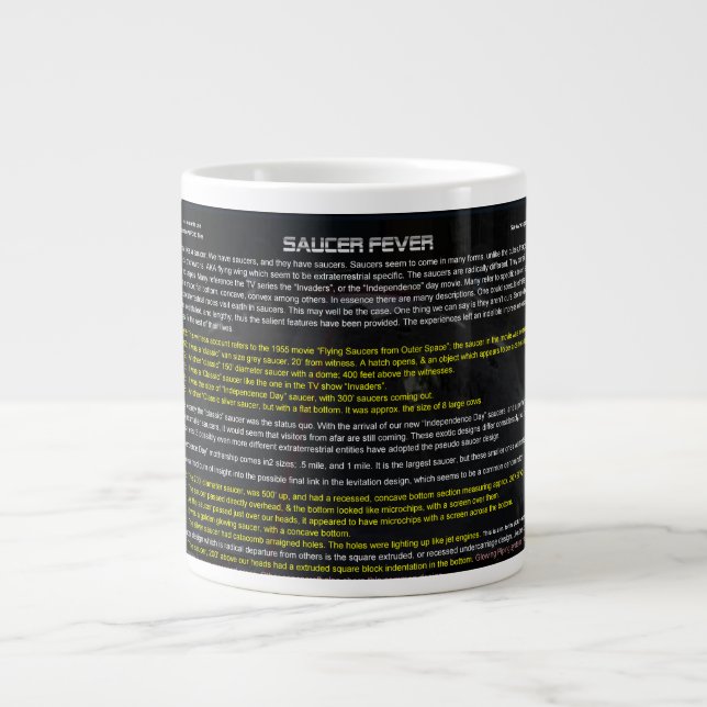 UFO Series: Alien Craft Up Close Large Coffee Mug (Front)