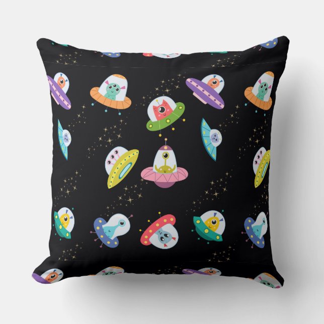 UFO SHIPS PATTERN CUSHION (Front)