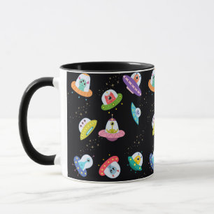 UFO SHIPS PATTERN MUG