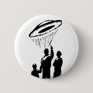 UFO Sighting 6 Cm Round Badge