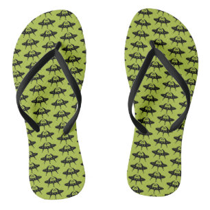 UFO Space Alien Sci Fi Flying Sauce Thongs