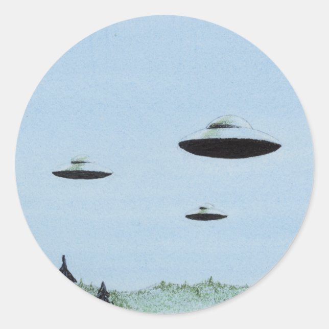 UFO Trio Classic Round Sticker (Front)