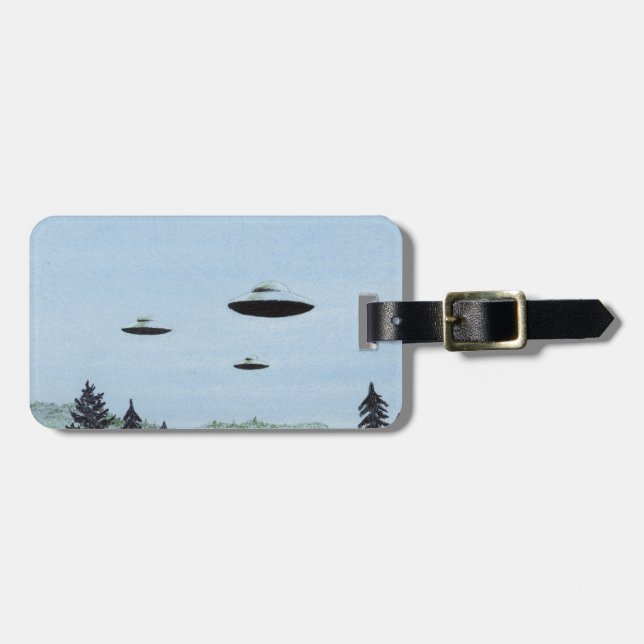 UFO Trio Luggage Tag (Front Horizontal)