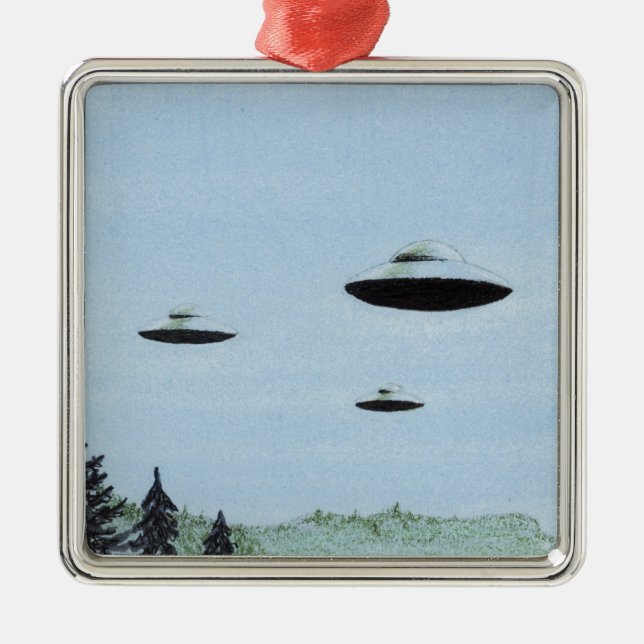 UFO Trio Metal Ornament (Front)