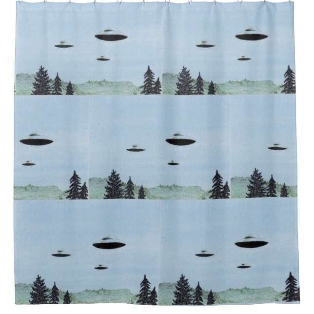 UFO Trio Shower Curtain (Front)
