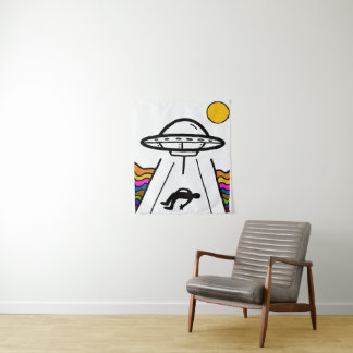 UFO UAP Alien Abduction Tapestry
