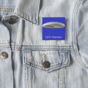 UFO Watcher 15 Cm Square Badge