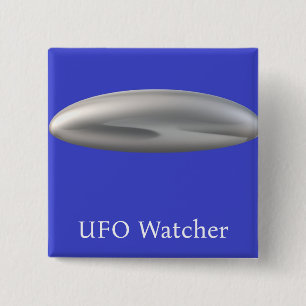 UFO Watcher 15 Cm Square Badge