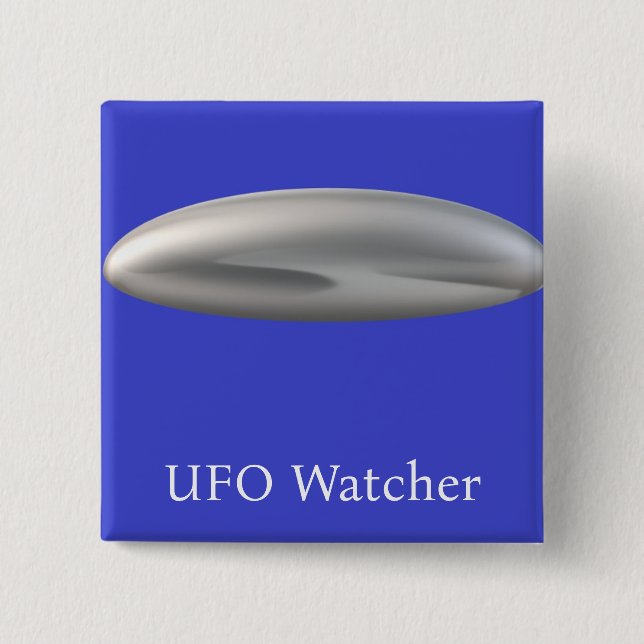 UFO Watcher 15 Cm Square Badge (Front)
