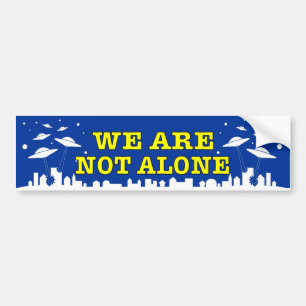 UFO We are not alone decal with ET spacecraft
