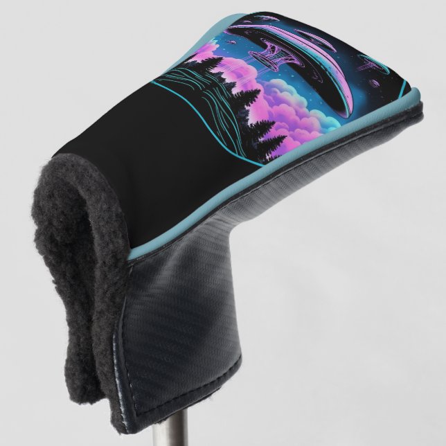 UFOs Alien Invasion Aesthetic  Golf Head Cover (3/4 Front)