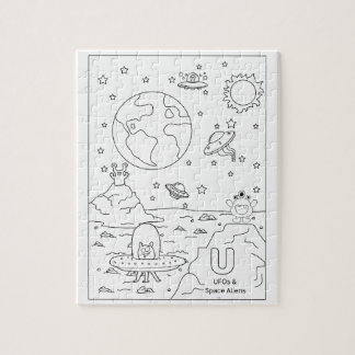 UFOs and Aliens, Jigsaw Puzzle, 8 by 10 in, 110 pc Puzzle