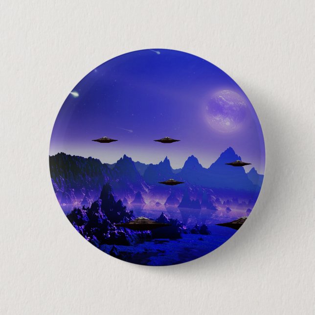 UFOs galaxies 6 Cm Round Badge (Front)