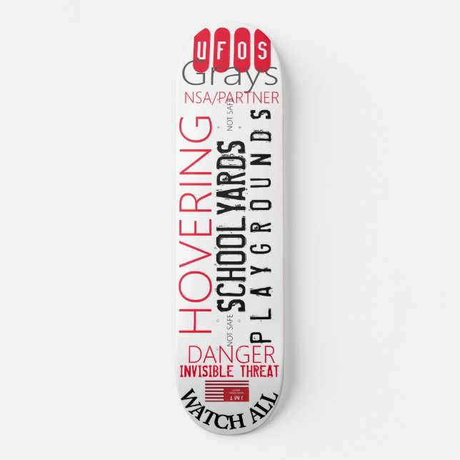 UFOS HOVERING 8 1/4" Skateboard Deck (Front)