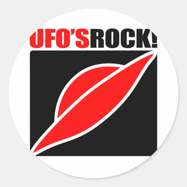 UFO's Rock! Classic Round Sticker (Front)
