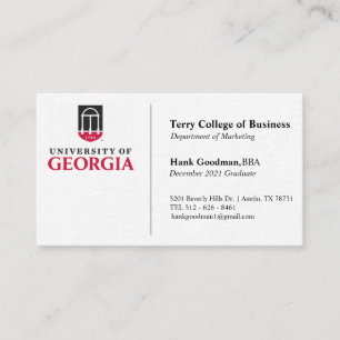 UGA business card. Card