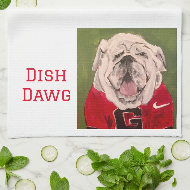 UGA Dawg dish towel (Folded)
