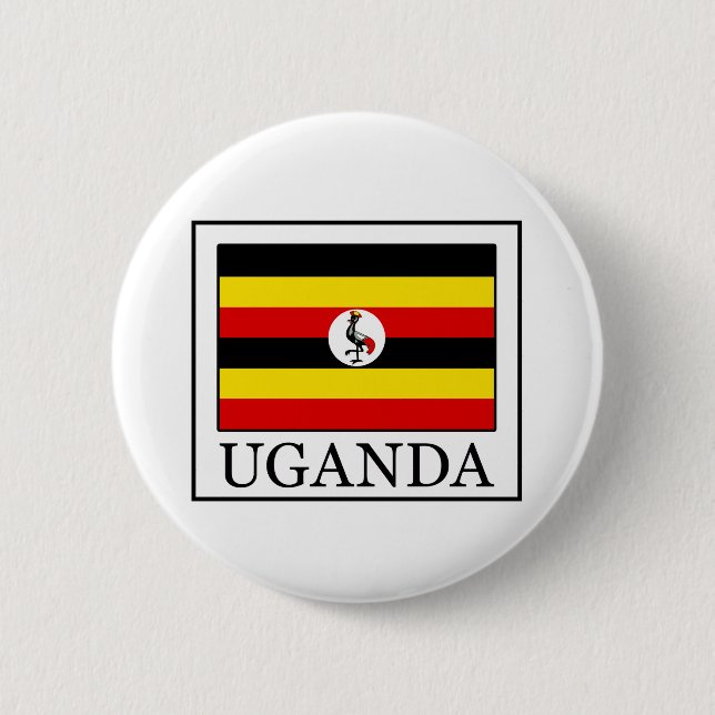 Uganda 6 Cm Round Badge (Front)