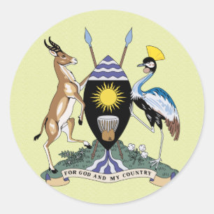 Uganda Coat of Arms detail Classic Round Sticker