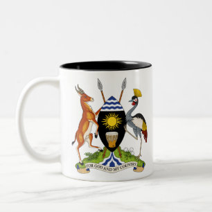 uganda emblem Two-Tone coffee mug