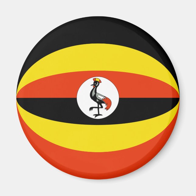 Uganda Fisheye Flag Magnet (Front)