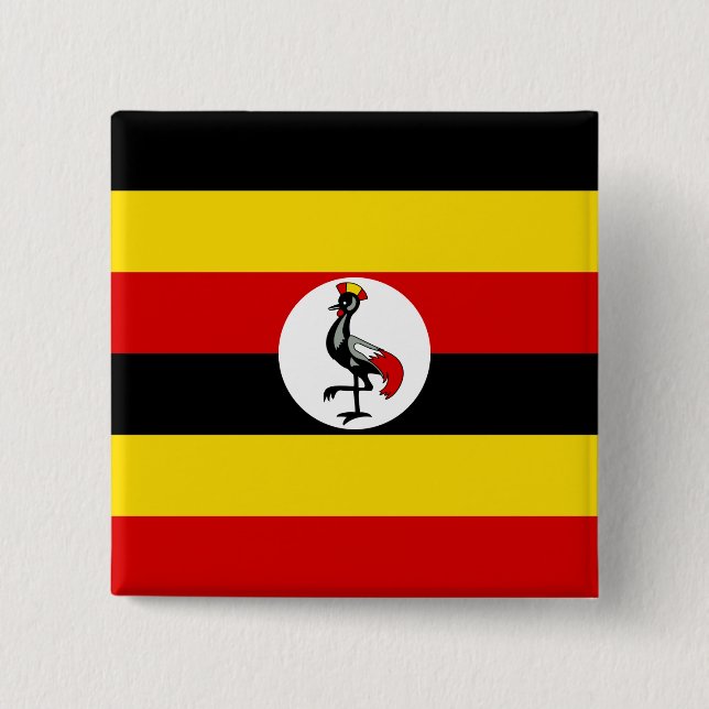 Uganda Flag 15 Cm Square Badge (Front)