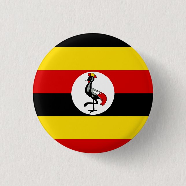 Uganda Flag 3 Cm Round Badge (Front)