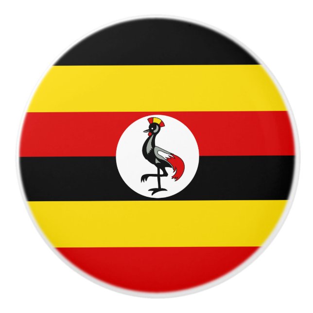 Uganda Flag Ceramic Knob (Front)