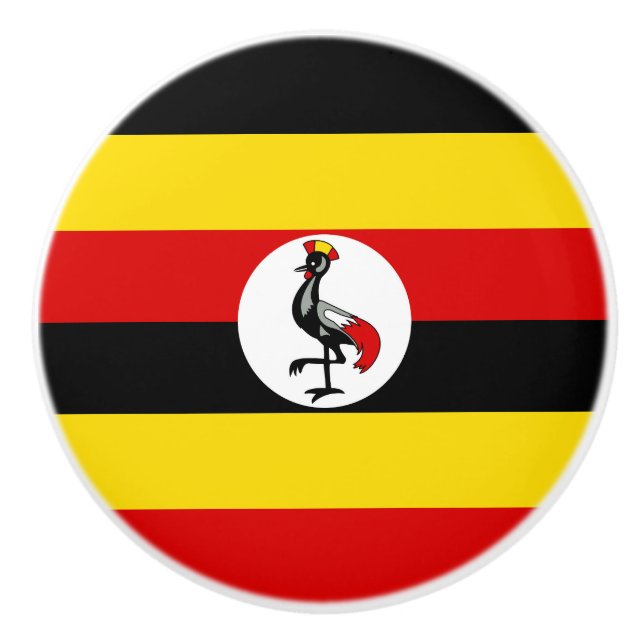 Uganda flag ceramic knob (Front)