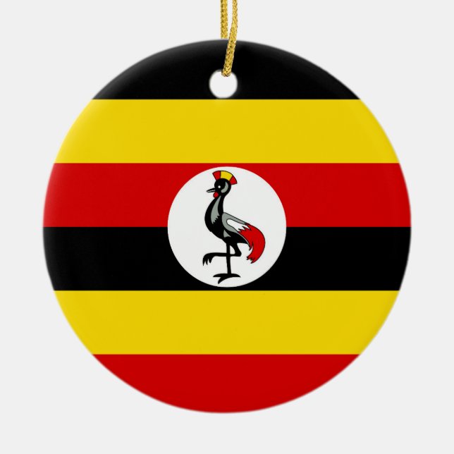 Uganda flag ceramic ornament (Front)