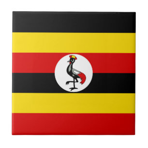 Uganda flag ceramic tile