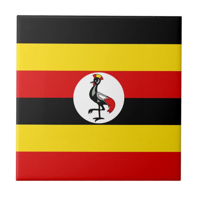 Uganda flag ceramic tile (Front)