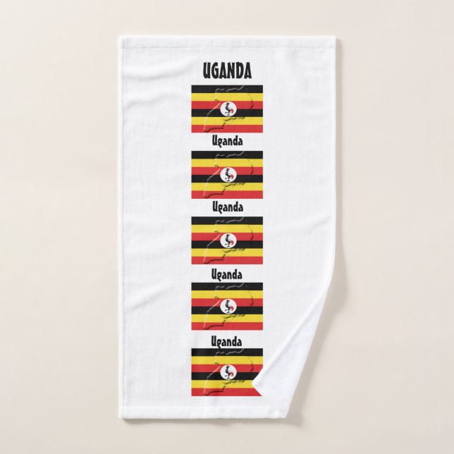 UGANDA FLAG Customisable Photo Gym Hand Towel (Hand Towel)