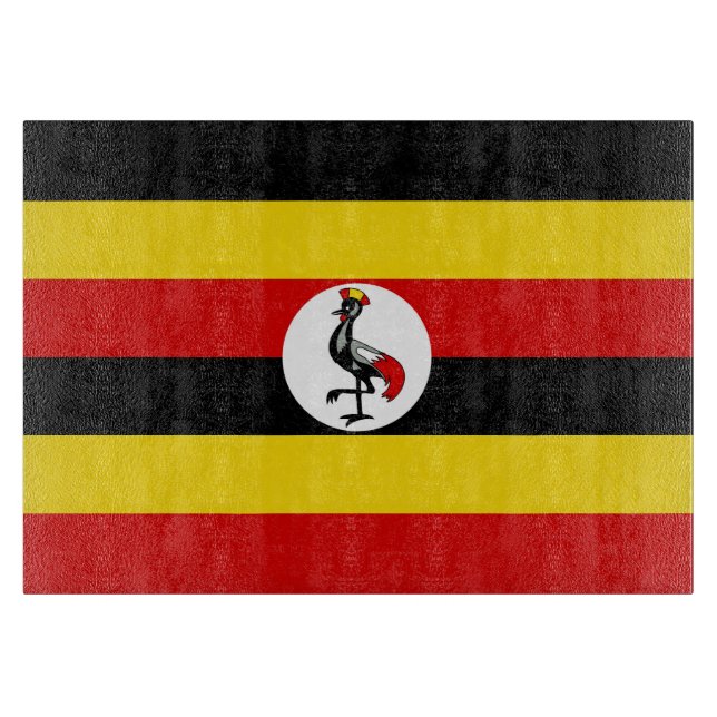 Uganda flag cutting board (Front)