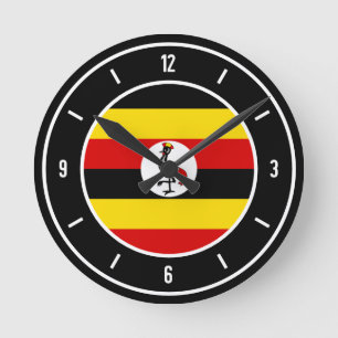 Uganda Flag Elegant Round Clock