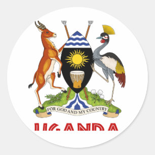 UGANDA -  flag/emblem/coat of arms/symbol Classic Round Sticker