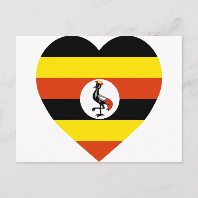 Uganda Flag Heart Postcard (Front)