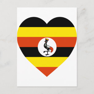 Uganda Flag Heart Postcard