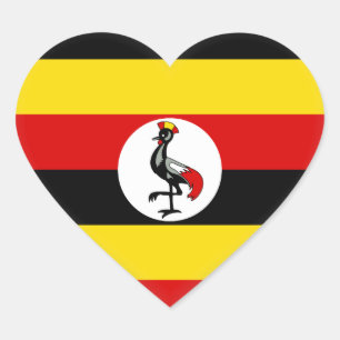 Uganda Flag Heart Sticker