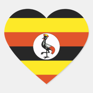 uganda flag heart sticker