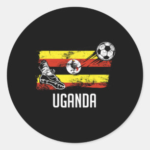 Uganda Flag Jersey Ugandan Soccer Team Ugandan Classic Round Sticker