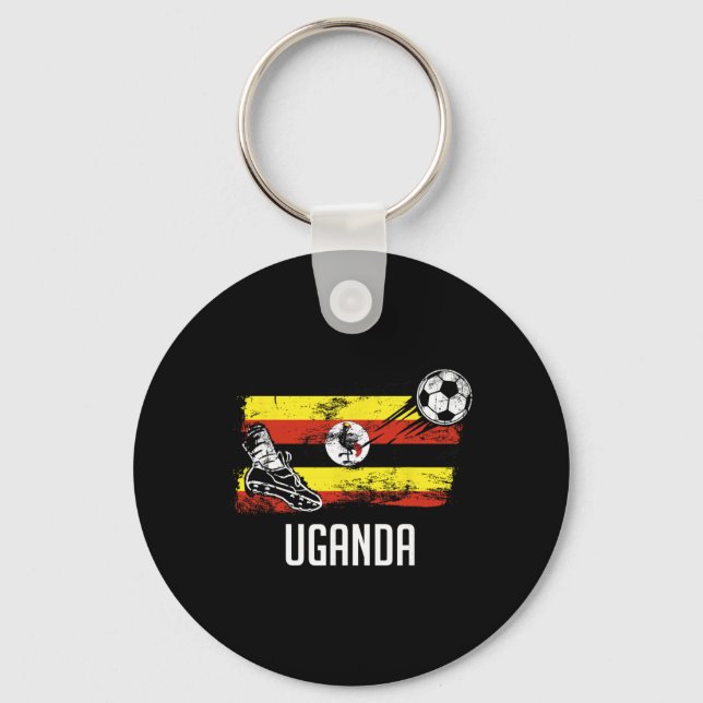 Uganda Flag Jersey Ugandan Soccer Team Ugandan  Key Ring (Front)