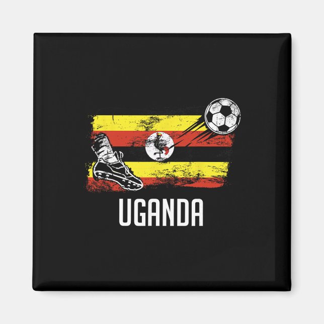 Uganda Flag Jersey Ugandan Soccer Team Ugandan  Magnet (Front)