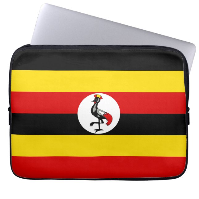 Uganda flag laptop sleeve (Front)
