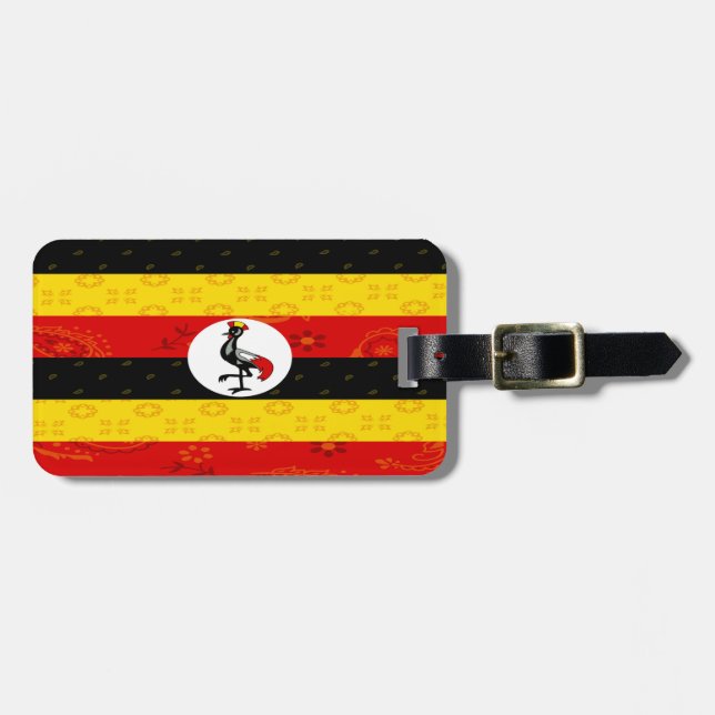 Uganda Flag Luggage Tag (Front Horizontal)