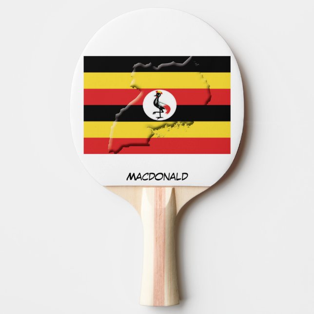 UGANDA FLAG & MAP Personalised Ping Pong Paddle (Front)