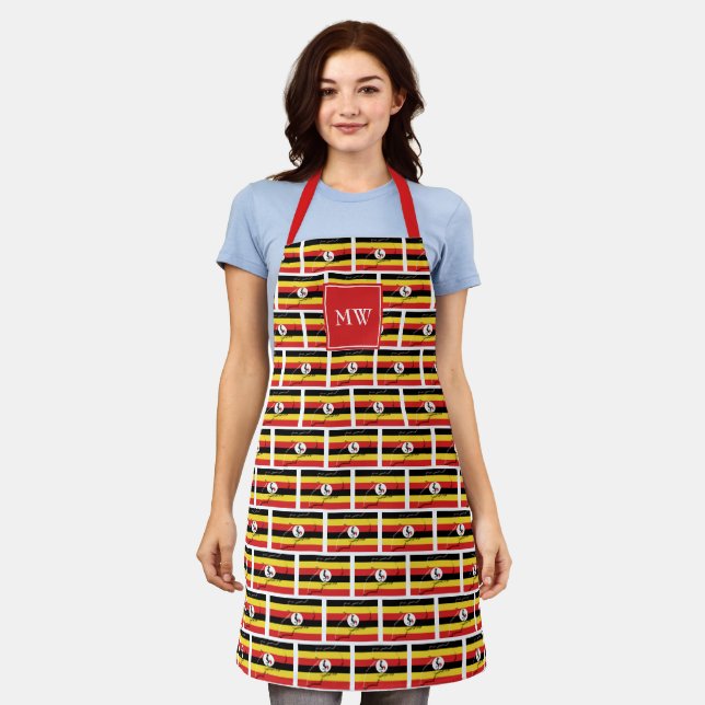UGANDA FLAG | Monogram | Ugandan Apron (Worn)